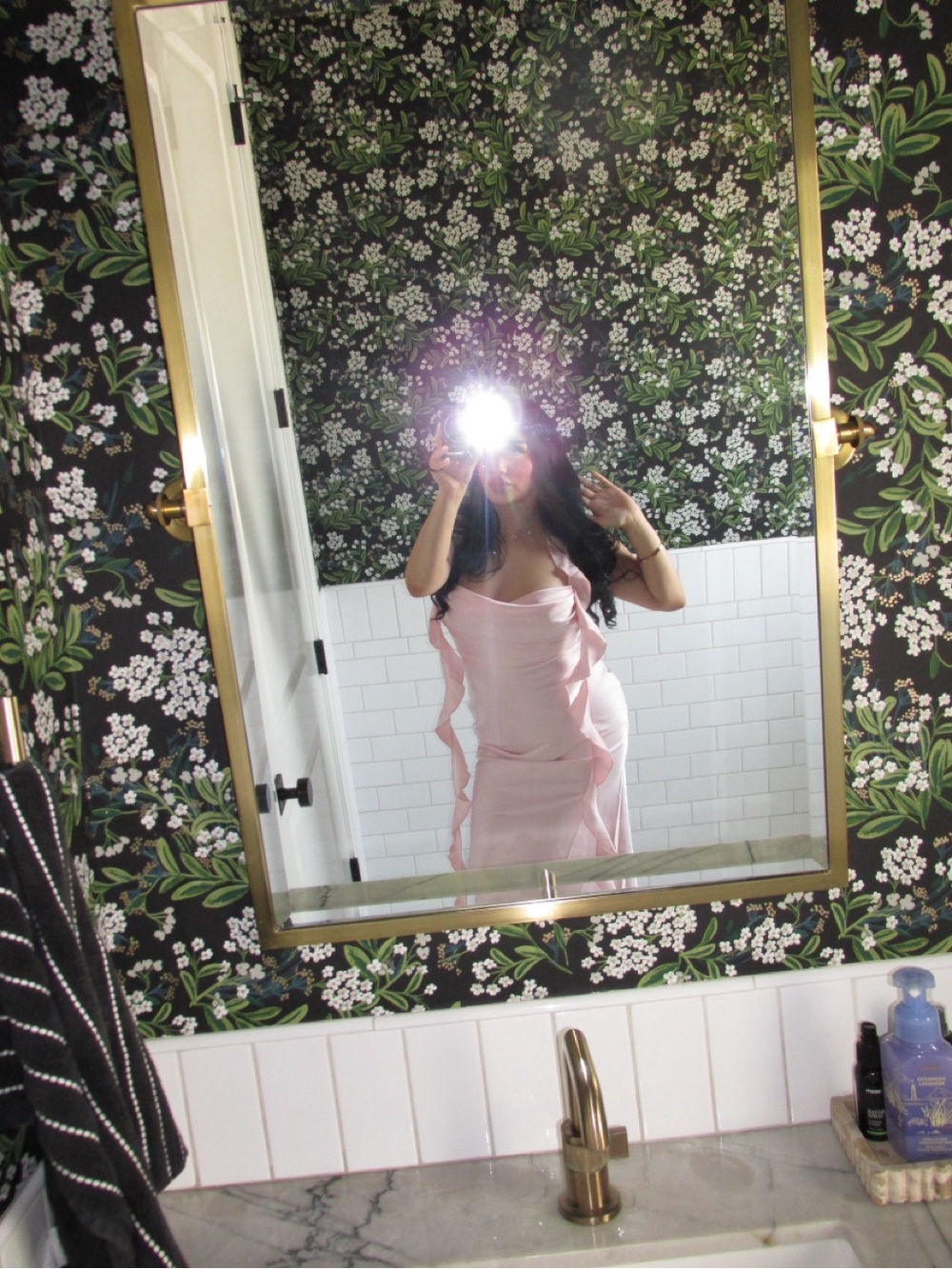 Pale Pink Ruffle-Trim Maxi Dress - Picture 2 of 4